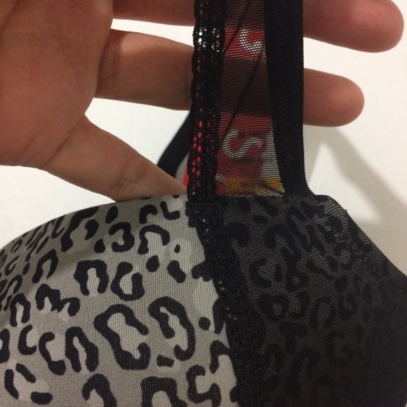 Josie Natori 34D Bra Kitten Print Black NWT - Picture 7 of 12